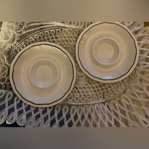 Kensington staffordshire ironstone England saucer set of two